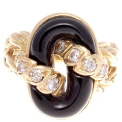 Van Cleef & Arpels Onyx Diamond Gold Ring 2