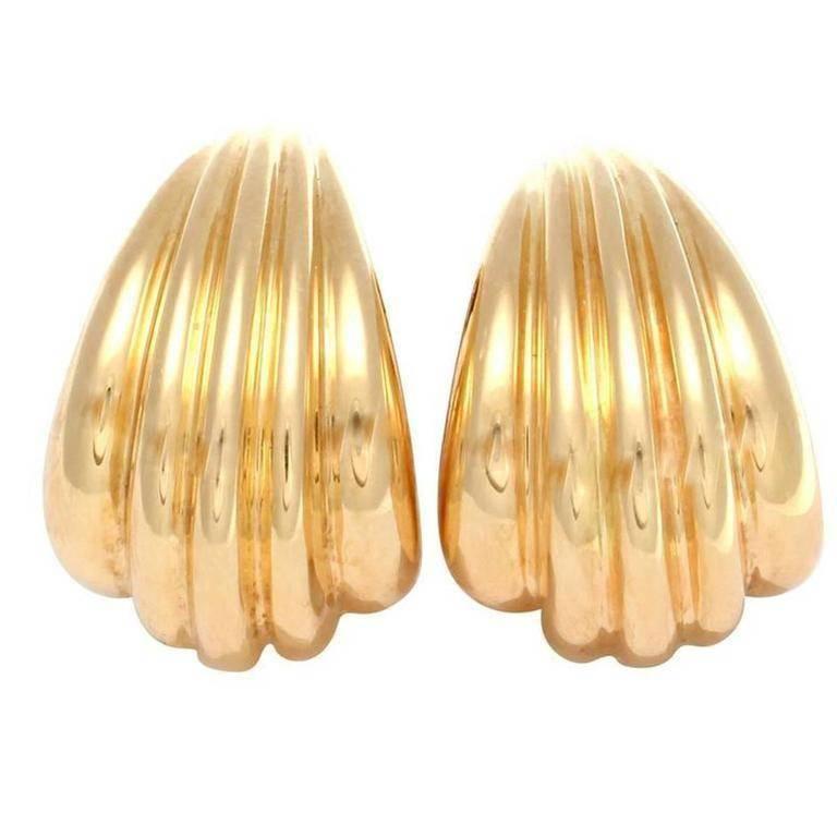 Large Cartier Gold Earrings