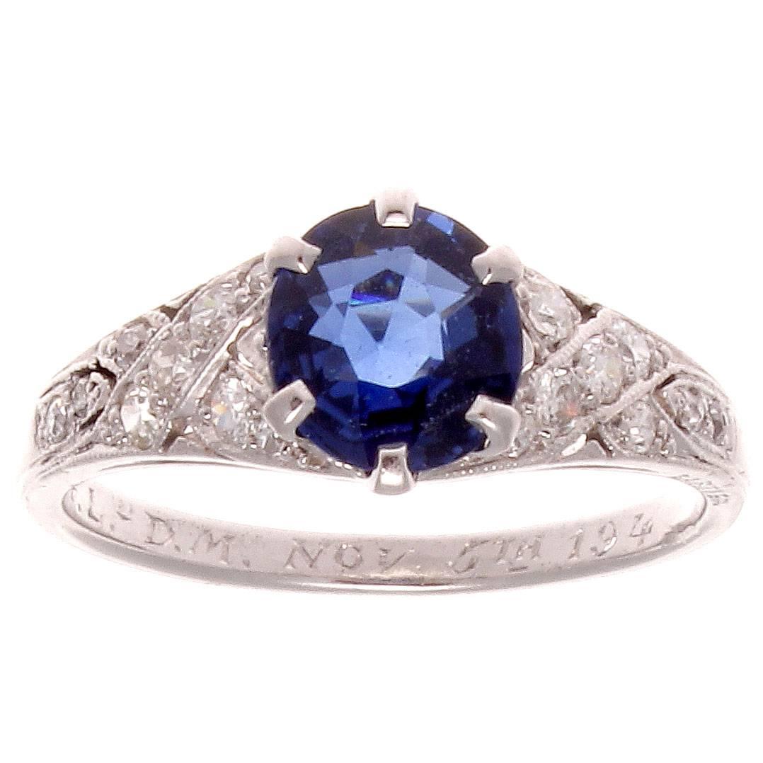 Cartier Sapphire Diamond Platinum Ring