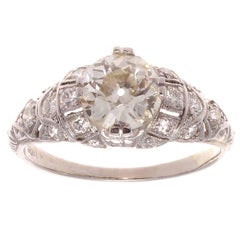 GIA 0.86 Carat Diamond Platinum Engagement Ring