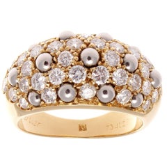 Cartier Diamond Hematite Gold Dome Ring