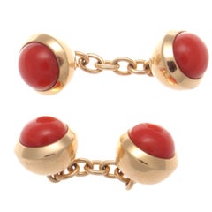 Vintage Cartier Coral Gold Cufflinks