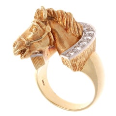 Equestrian Diamond Gold Ring