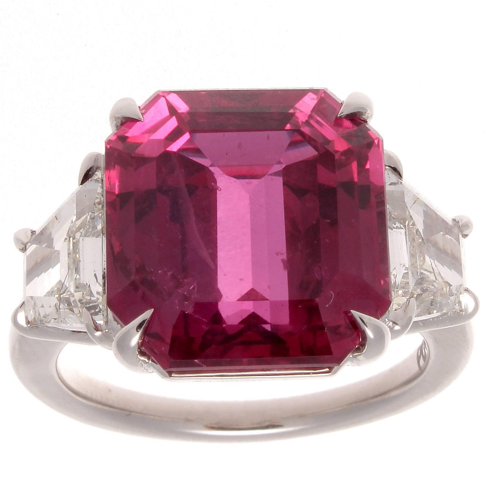 SSEF Certified 10.02 Carat Ruby Diamond Platinum Ring