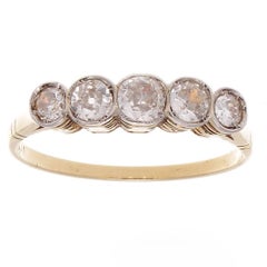 Antique Five-Stone Diamond Gold Ring