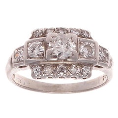 Art Deco Diamond Platinum Engagement Ring