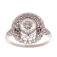 0.76 Carat Diamond Platinum Engagement Ring