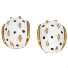 Enamel Gold Earrings