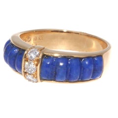 Van Cleef & Arpels Lapis Diamond Gold Ring