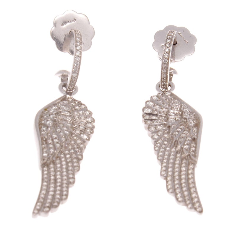 House Of Garrard Diamond Gold Angel Wing Earrings For Sale at 1stDibs