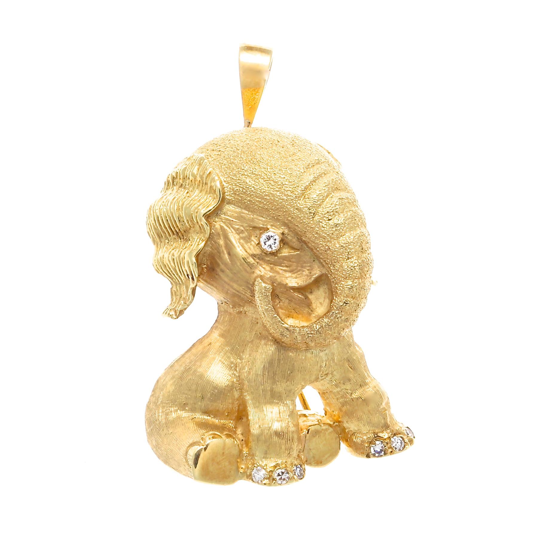 Tiffany & Co. Diamond Gold Elephant Pendant
