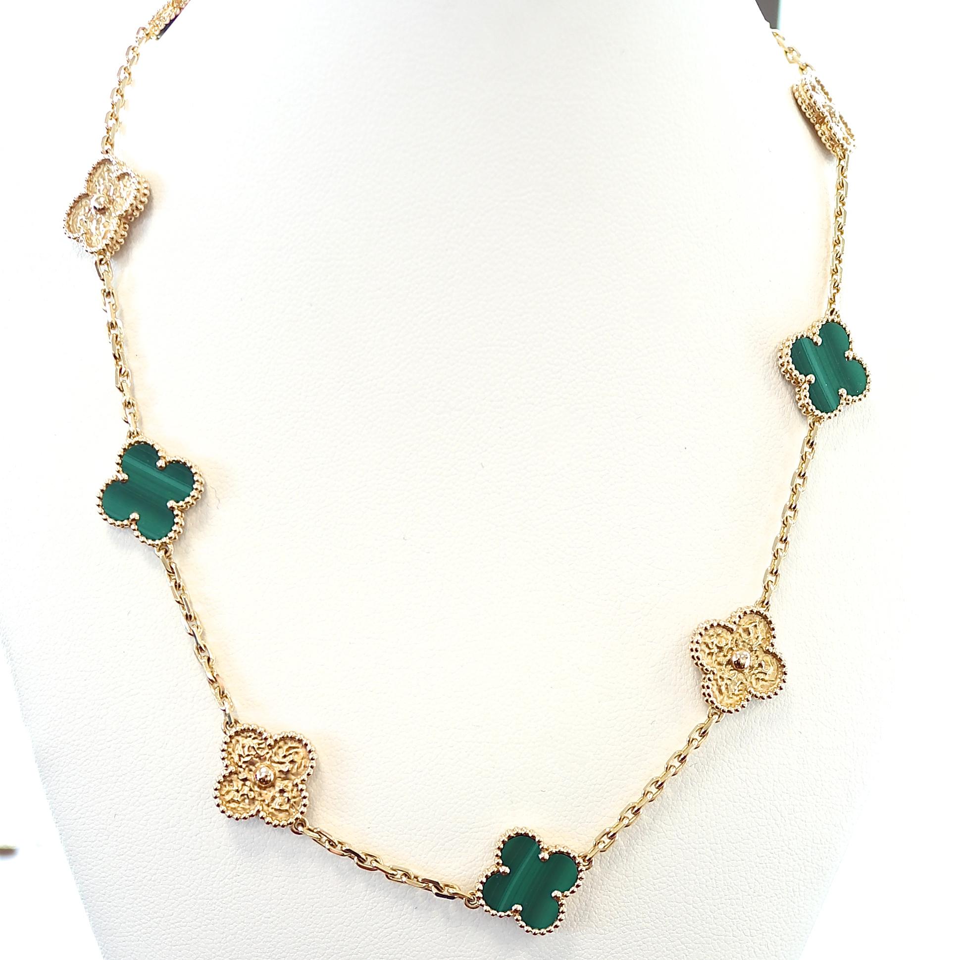 1968 sparked ingenuity with the first alhambra creation from Van Cleef & Arpels, becoming one of its signature designs. To commemorate the anniversary of the iconic motif, they made this limited edition necklace which was only sold to 100 clients.