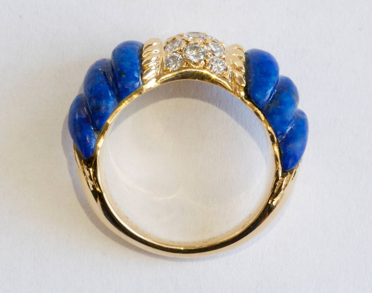 Boucheron Paris Lapis Lazuli Diamond Gold Ring In Good Condition In Beverly Hills, CA