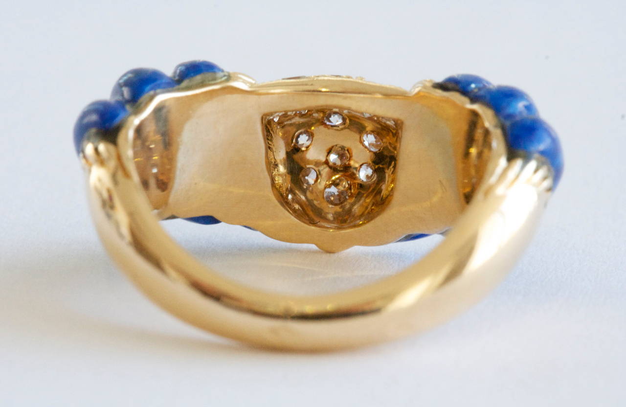Women's Boucheron Paris Lapis Lazuli Diamond Gold Ring