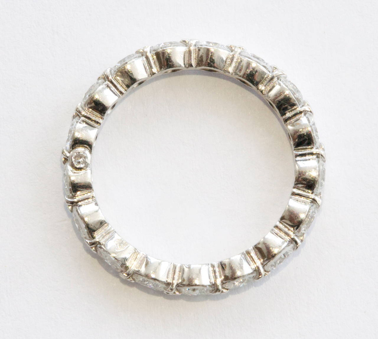 Diamond Platinum Eternity Band In Excellent Condition In Beverly Hills, CA