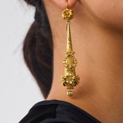 Victorian 21k yellow gold drop earrings