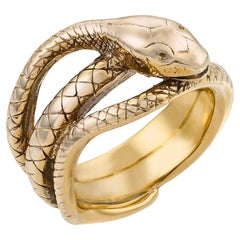 Anello vittoriano a serpente in oro giallo 14k