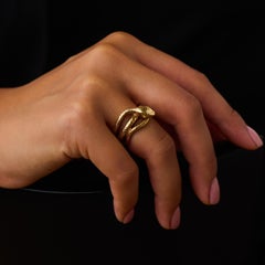 Victorian 14k yellow gold snake ring