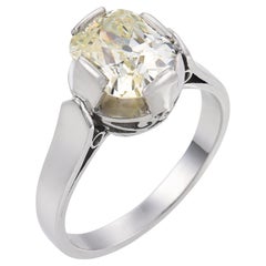 Art Deco GIA 1.53 carat old mine cut diamond platinum engagement ring