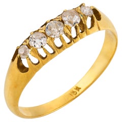 Victorian diamond 18k yellow gold ring