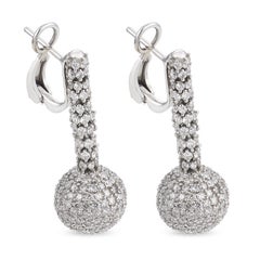 Italian pavé black and white diamond 18k white gold interchangeable earrings