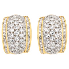 Vintage 4.80 carat diamond 18k yellow gold earrings