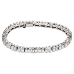 Vintage-Tennisarmband aus 18-karätigem Weißgold mit einem Diamanten im Baguette-Schliff von 13,20 Karat