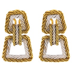 Buccellati vintage 18k yellow and white gold braided earrings