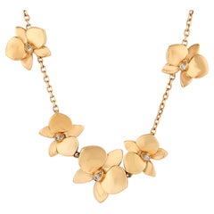 Cartier Swiss vintage diamond 18k yellow gold " Caresse D'orchidées " necklace