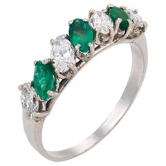Anillo de platino con diamante de 1,40 quilates y corte esmeralda, estilo de mediados de siglo