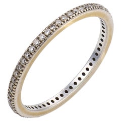 Vintage diamond 18k white gold eternity wedding band