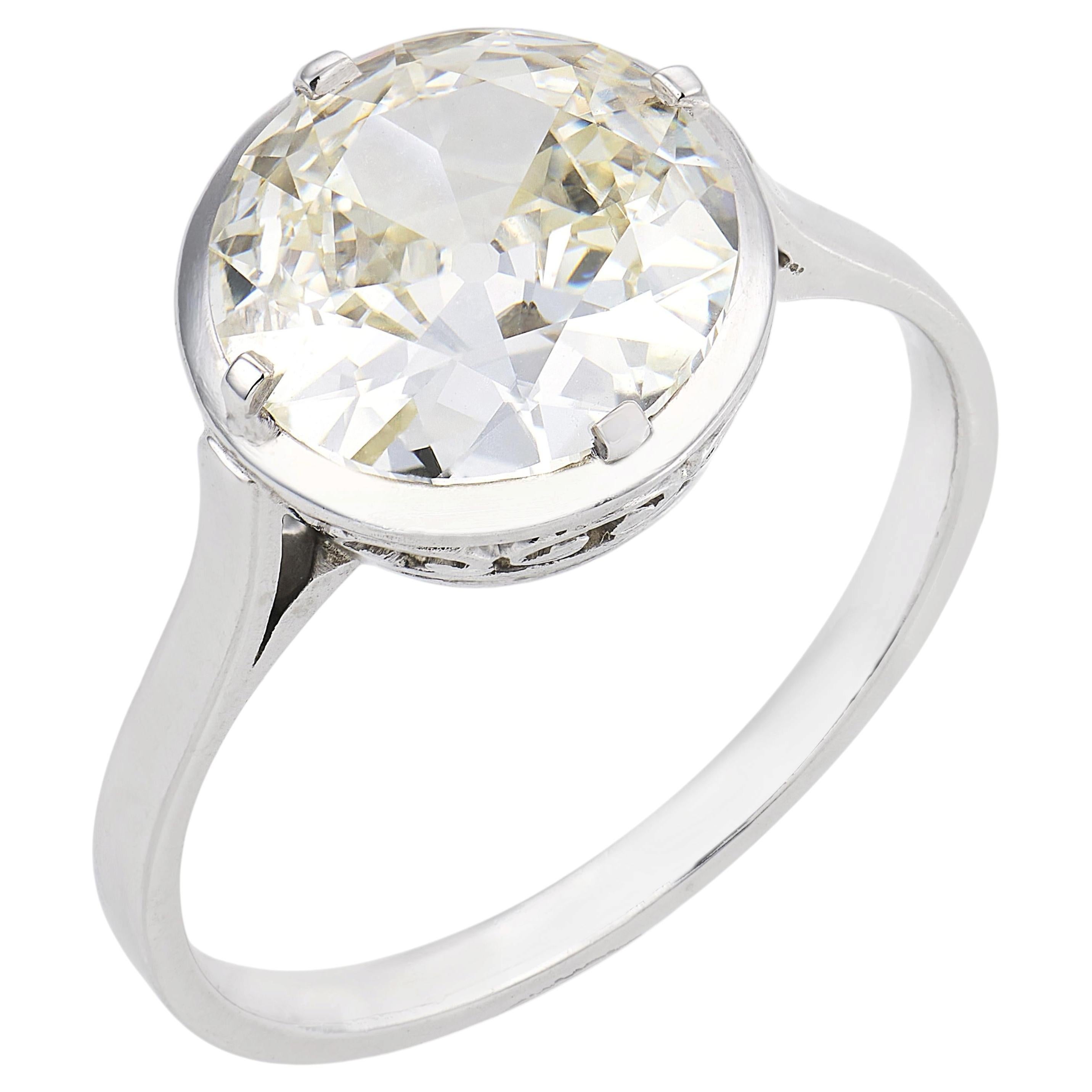 Art Deco GIA 2.03 carat old European cut diamond platinum engagement ring For Sale