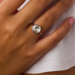 Art Deco GIA 2.03 carat old European cut diamond platinum engagement ring