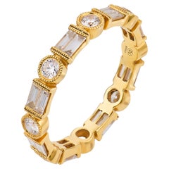 Fede nuziale "eternity" in oro giallo 18 carati con diamanti contemporanei da 1,55 carati
