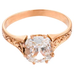 Vintage diamond 14k yellow gold engagement ring