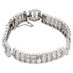 Art Deco Platinum Bracelet with 5.00ct Diamonds, Circa 1930, 7" Length