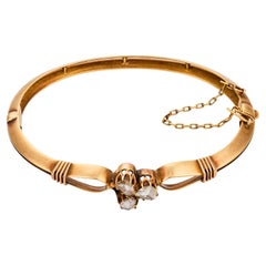 Victorian rose cut diamond 14k yellow gold bracelet