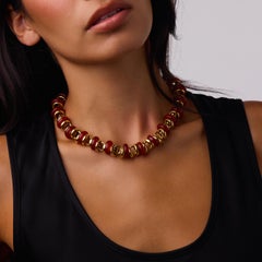 Collier Pomellato Vintage en or jaune 18 carats avec cornaline, vers 2000, 189 g