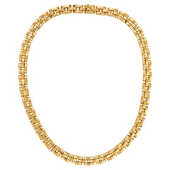 Cartier French Maillon Panthere 18k yellow gold three row necklace