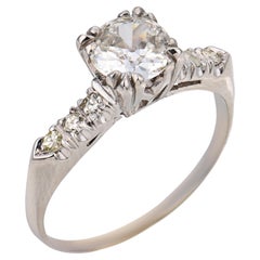 Mid Century GIA 1.01 carat diamond platinum engagement ring