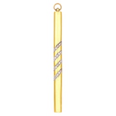 Cartier vintage diamond 18k yellow gold bar brooch