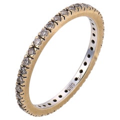 Vintage round cut diamond 14k white gold eternity band