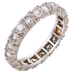Mid-Century Platinum Eternity Band with 1.00ct G-H VS Diamonds, Size 6