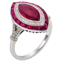 Sabrina GIA 1.78 carat Burma ruby diamond platinum ring