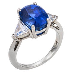 Tiffany & Co. AGL 6.82 carat Ceylon no heat sapphire diamond platinum ring