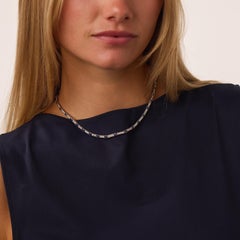 French Mid Century 4.10 carat sapphire diamond platinum necklace