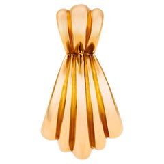 Cartier Circa 1993 18k Yellow Gold Fluted Pendant Necklace, 22.45g