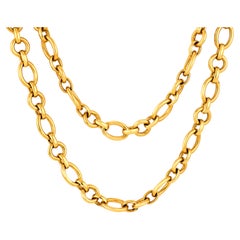 Cartier French 18k yellow gold chain necklace