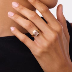 Contemporary GIA 2.02 carat diamond 18k yellow gold bezel set ring