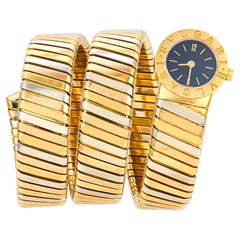 Bvlgari vintage 18k tricolor gold Tubogas watch